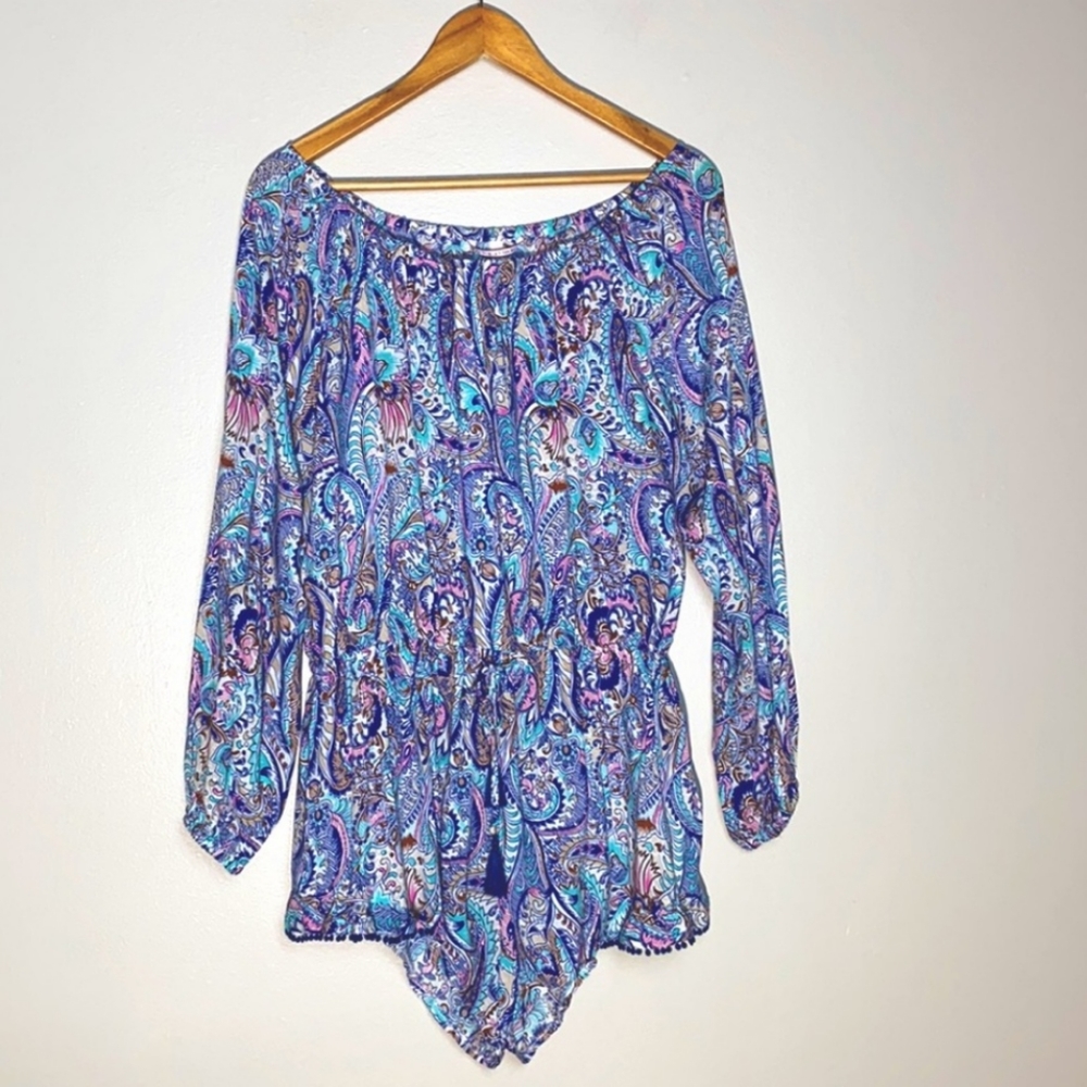 Victoria's Secret Beach Tassel Paisley Romper